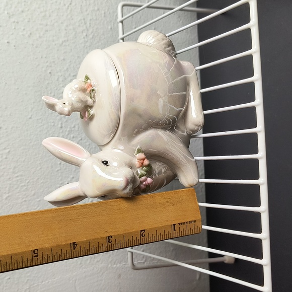 Easter Bunny Candy Nut Dish Ceramic White - Picture 9 of 13